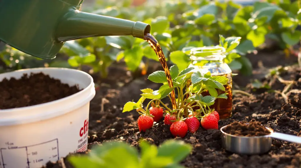 Les fraisiers produisent des fruits vraiment plus gros si on les arrose au printemps avec cet ingrédient de cuisine